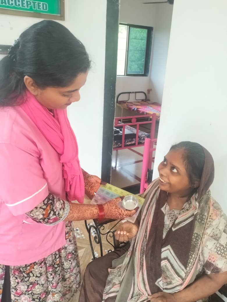 Care attendant supporting daily routine