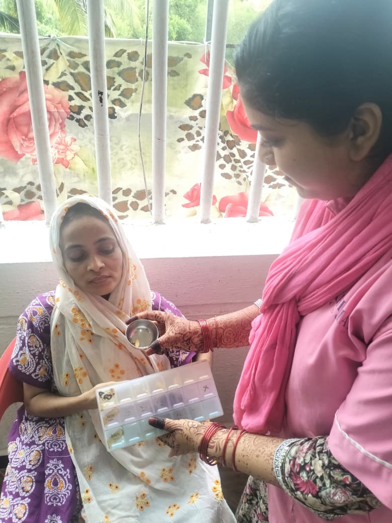 Feeding assistance for a bedridden patient